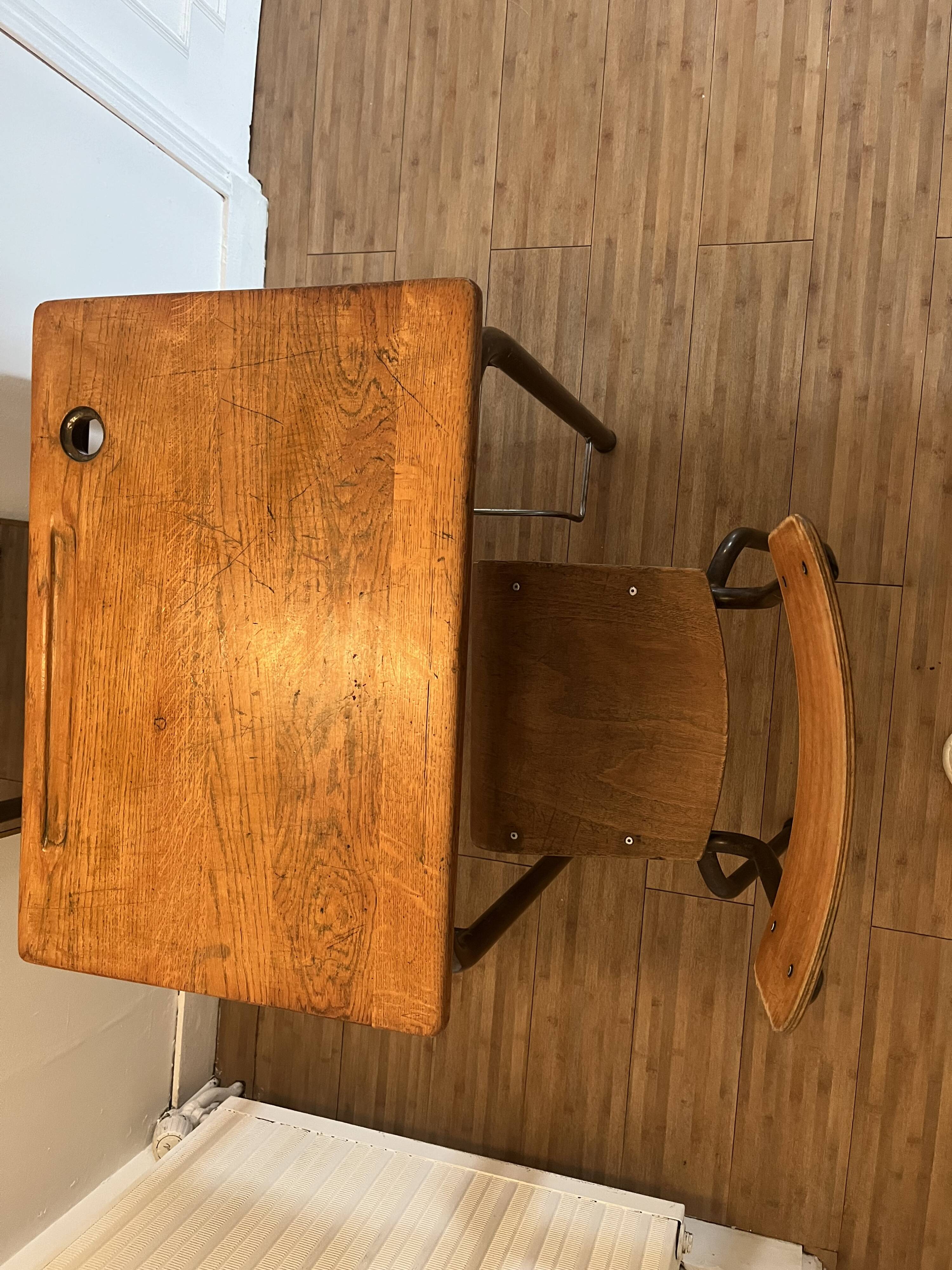 School desk with its chair