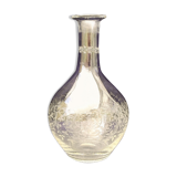 Carafe en verre ciselé  décor feuillage 50’s vintage