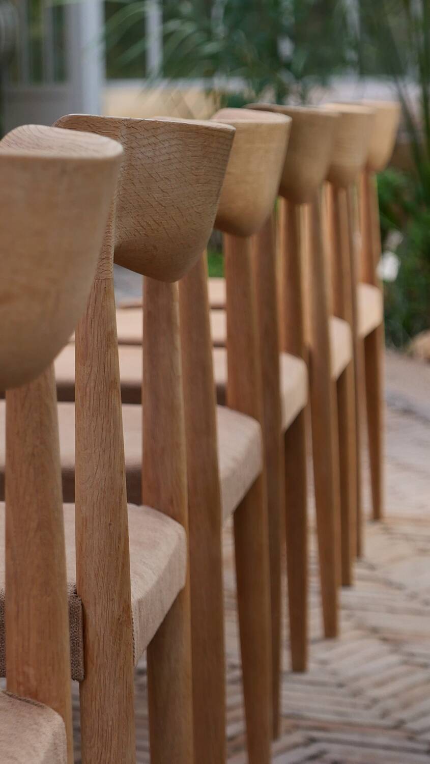 Danish Knud Faerch Chair Set Model 343