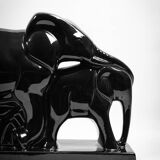 Charles lemanceau, saint-clément earthenware factory - elephant and baby elephant