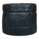 Vintage De Sede black leather storage pouf.