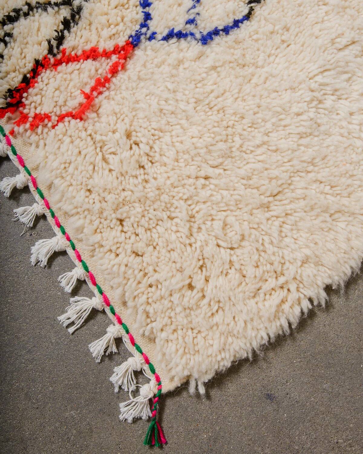 blue wool rug 200x100