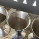 6 conical silver-plated metal bowls with hallmarks / Art Deco stemmed glasses