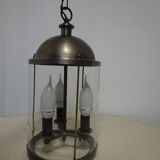 Metal and glass pendant light