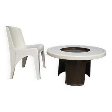 Table et chaise vintage Gilac années 70