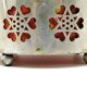 Art Nouveau sugar bowl, silver-plated brass, orange glass, Germany, early 20th century