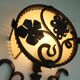 1970s WALL LAMP wrought iron and parchment koch & sons brutalist rustic