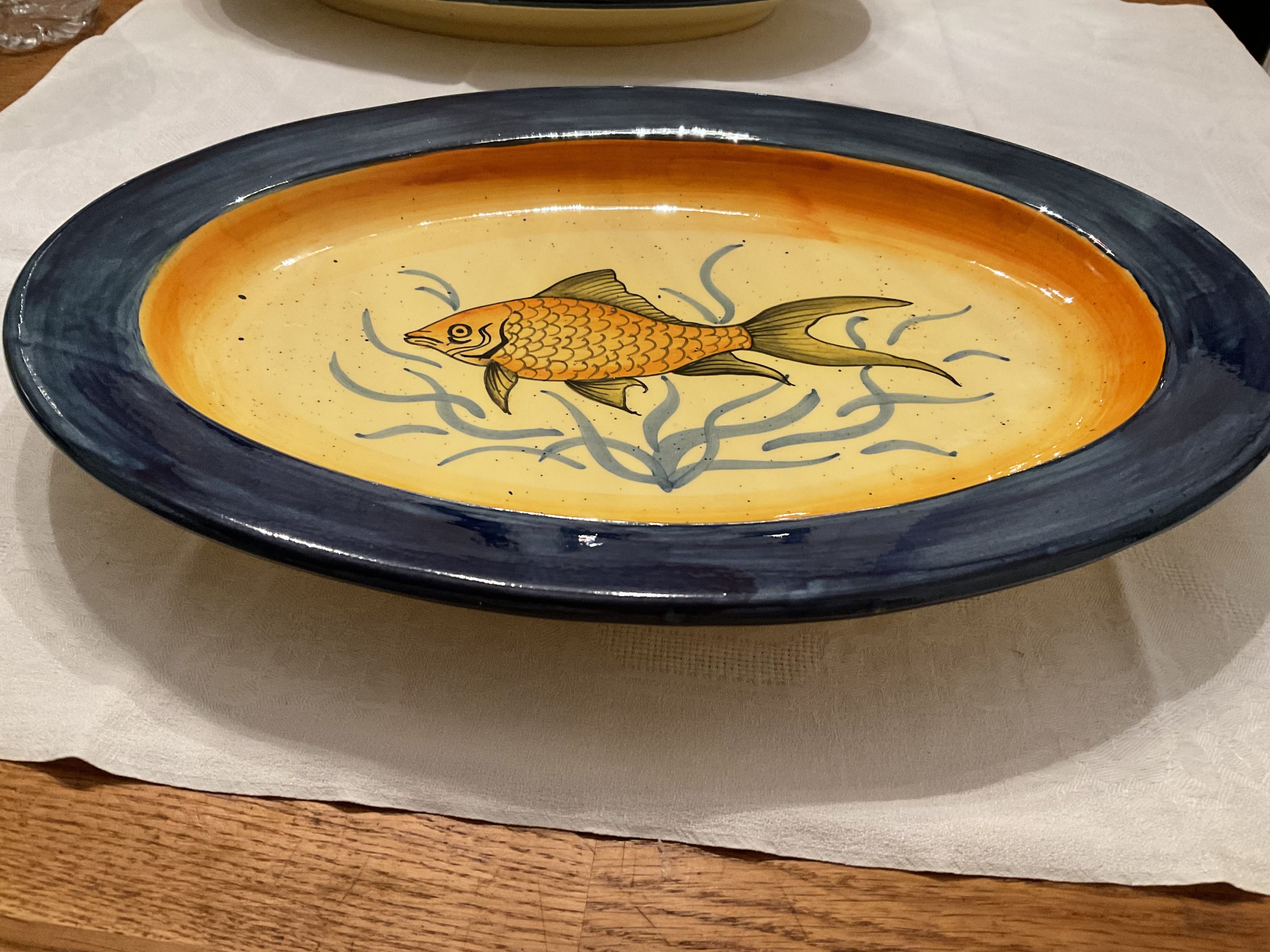 Oval flat . Glazed terracotta . France. Provence