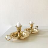 Brass cellar rat bougeoirs