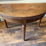 Half moon table in walnut style Louis philippe