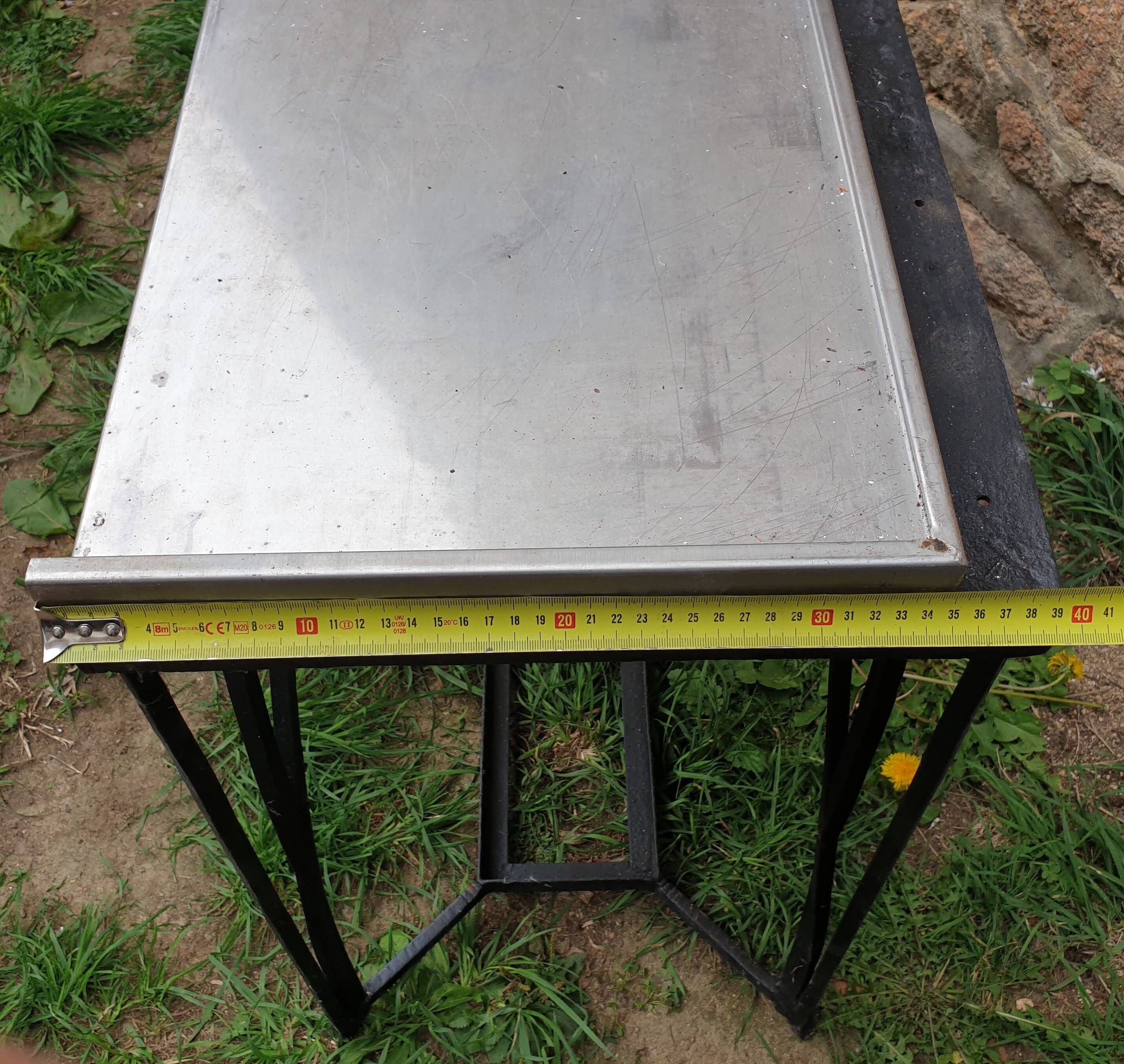 Art Deco console in wrought iron and steel (Art deco, wrought iron and steel console)