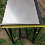 Art Deco console in wrought iron and steel (Art deco, wrought iron and steel console)