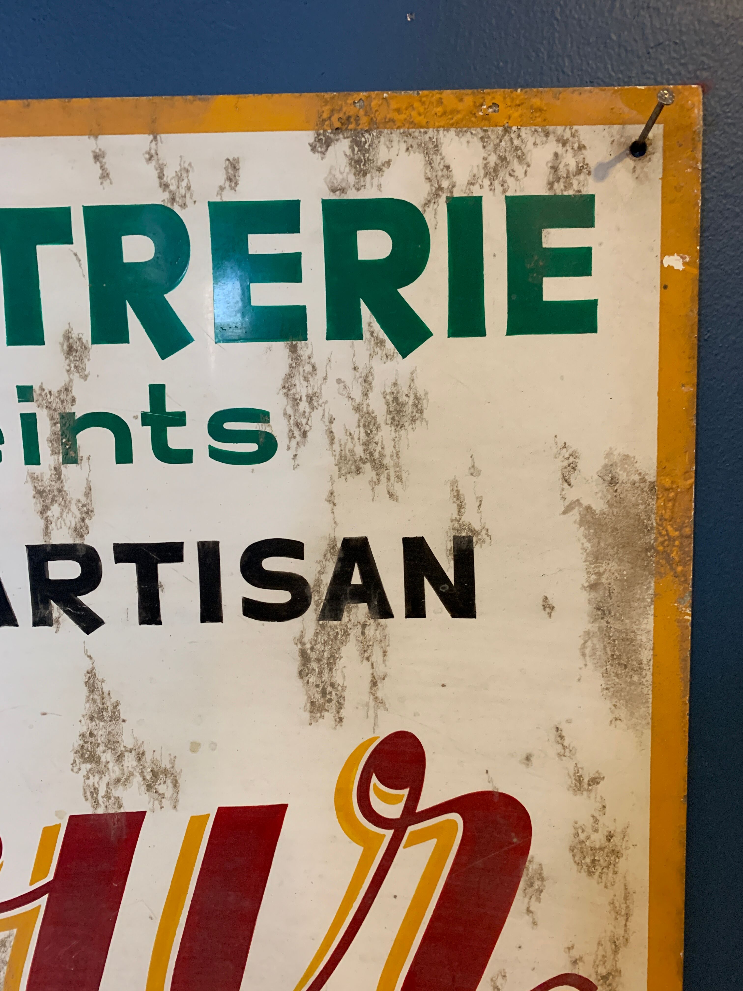 Old paint-glass sheet metal