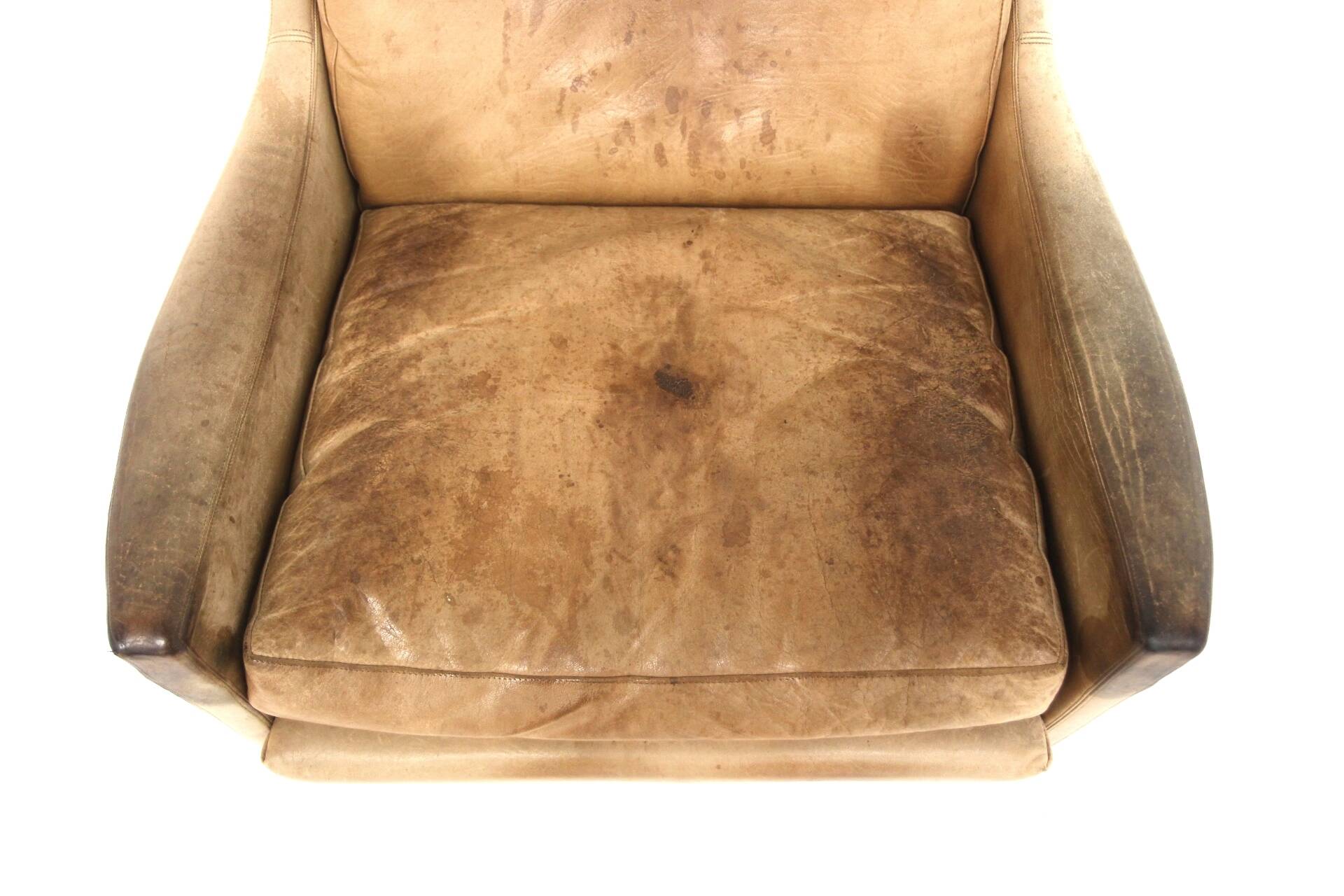 Scandinavian rotating leather armchair, Swivel chair, "Minerva", Torbjørn Afdal, Sweden, 1960