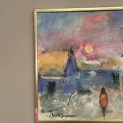 Original Swedish Oil on Panel – “Figure in Landscape” by Poul K. Jörgensen