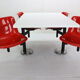 Osvaldo Borsani contemporary table and 4 build in chairs for Tecno, 1970s