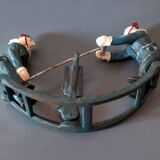 Jouet ancien "Bascule aux clowns en fonte peinte" années 1930