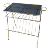 Vinyl record table, record player, magazine rack, 1950s