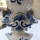 Hand-painted Moustiers porcelain candle holder