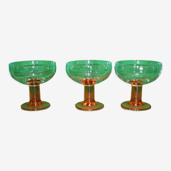 Lot de 3 coupe à pieds rose Luminarc France