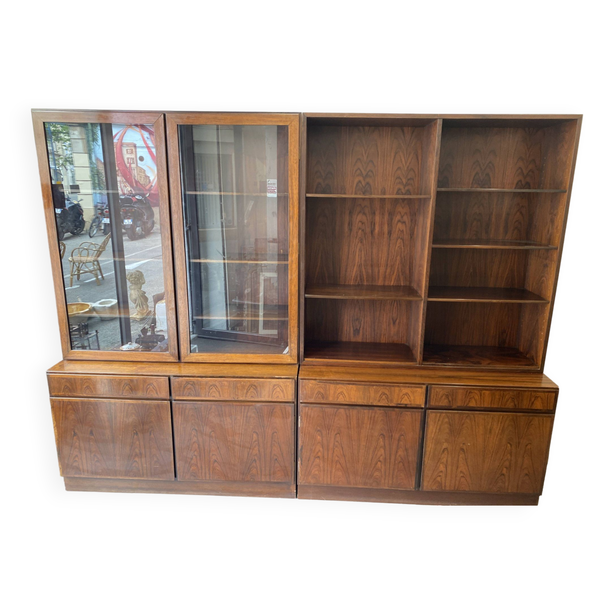 4-module rosewood bookcase model No. 4 by Danish designer Omann Jun 1960