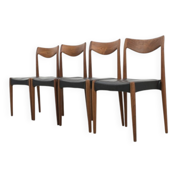 Chaises de salle à manger en teck, ensemble de 4