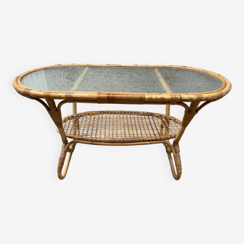 vintage coffee table from the 60s rattan