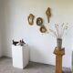 Series of three brutalist Folk Art candle holders