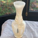 Beige opaline vase vintage marble effect