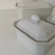 Trio de terrines Apilco porcelaine modèle perlé