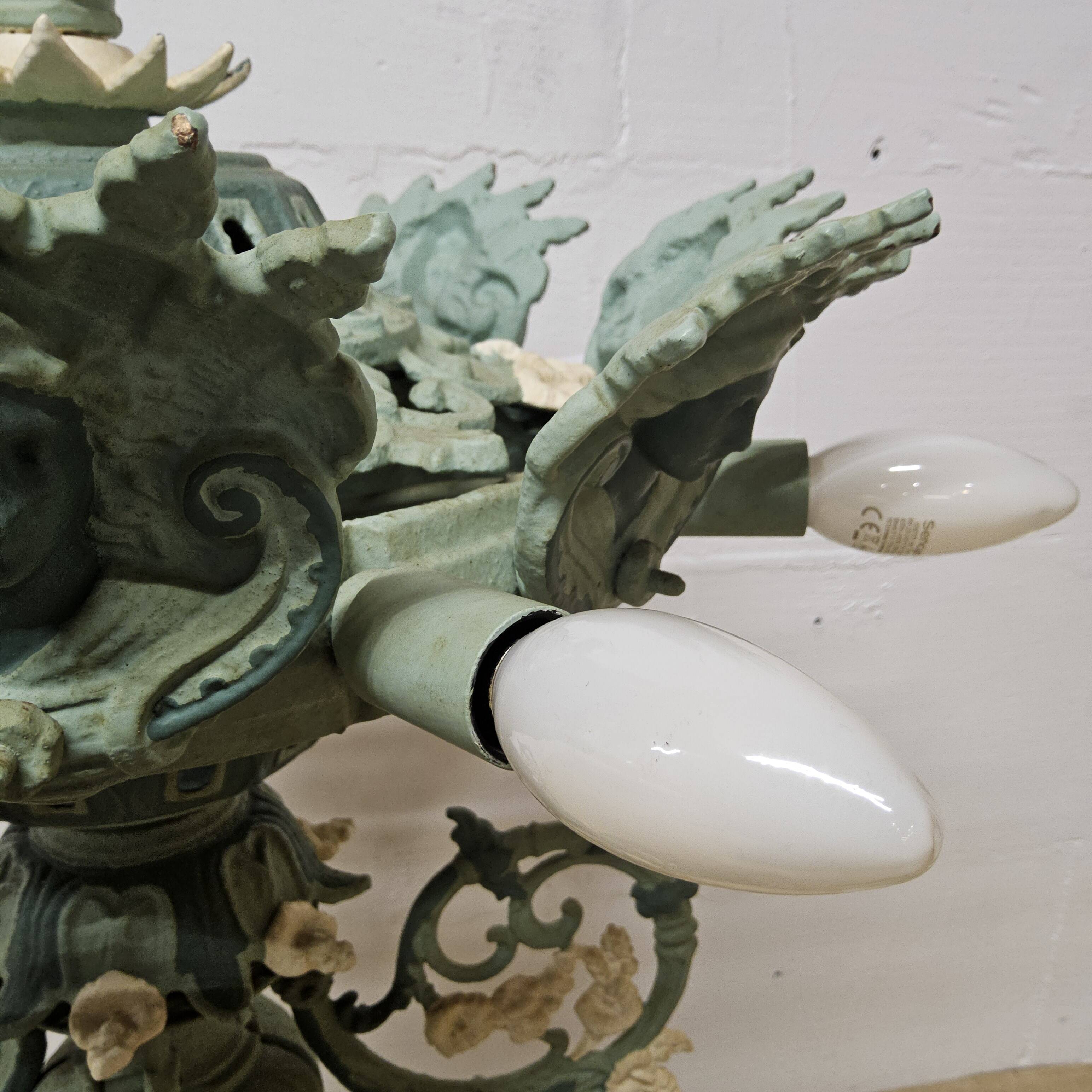 Unique Cast iron Victorian floor lamp art nouveau (converted gas light)