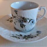 Porcelain cup and sub-cup decorated with daisies 1900