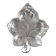 Leaf-shaped pocket tray in minimalist silver plating.