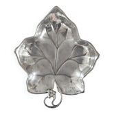 Vide-poche forme feuille de vigne plaqué argent minimaliste