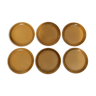 Set of six plates for dessert in sandstone Sarreguemines Atelier d'art dimension: diameter -19,5x1,5