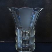 Art Deco Made in Czehoslovakia  Satin and Clear Glass - 22 cm tall