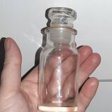 9 vintage thick glass spice bottles