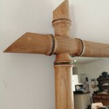Set of vintage wood mirrors bamboo effect