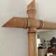 Set of vintage wood mirrors bamboo effect