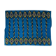 Romanian handwoven carpet with blue ground and yellow details
