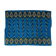 Romanian handwoven carpet with blue ground and yellow details