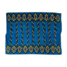 Romanian handwoven carpet with blue ground and yellow details