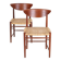 Set of 2 “316” teak/rattan chairs by Peter Hvidt & Orla Mølgaard Nielsen for Søborg Møbler / 1960s