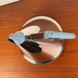 Postmodern German stainless steel kettle by Fissler, 1980s.