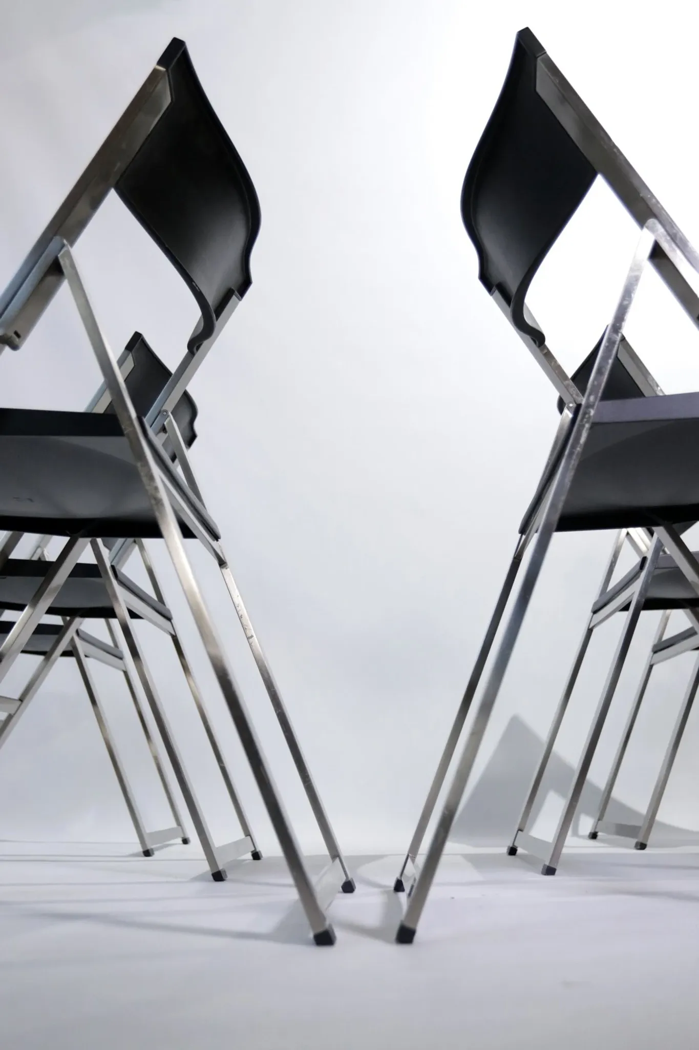 Set of six P08 folding chairs by Justus Kolberg for Tecno, Italy