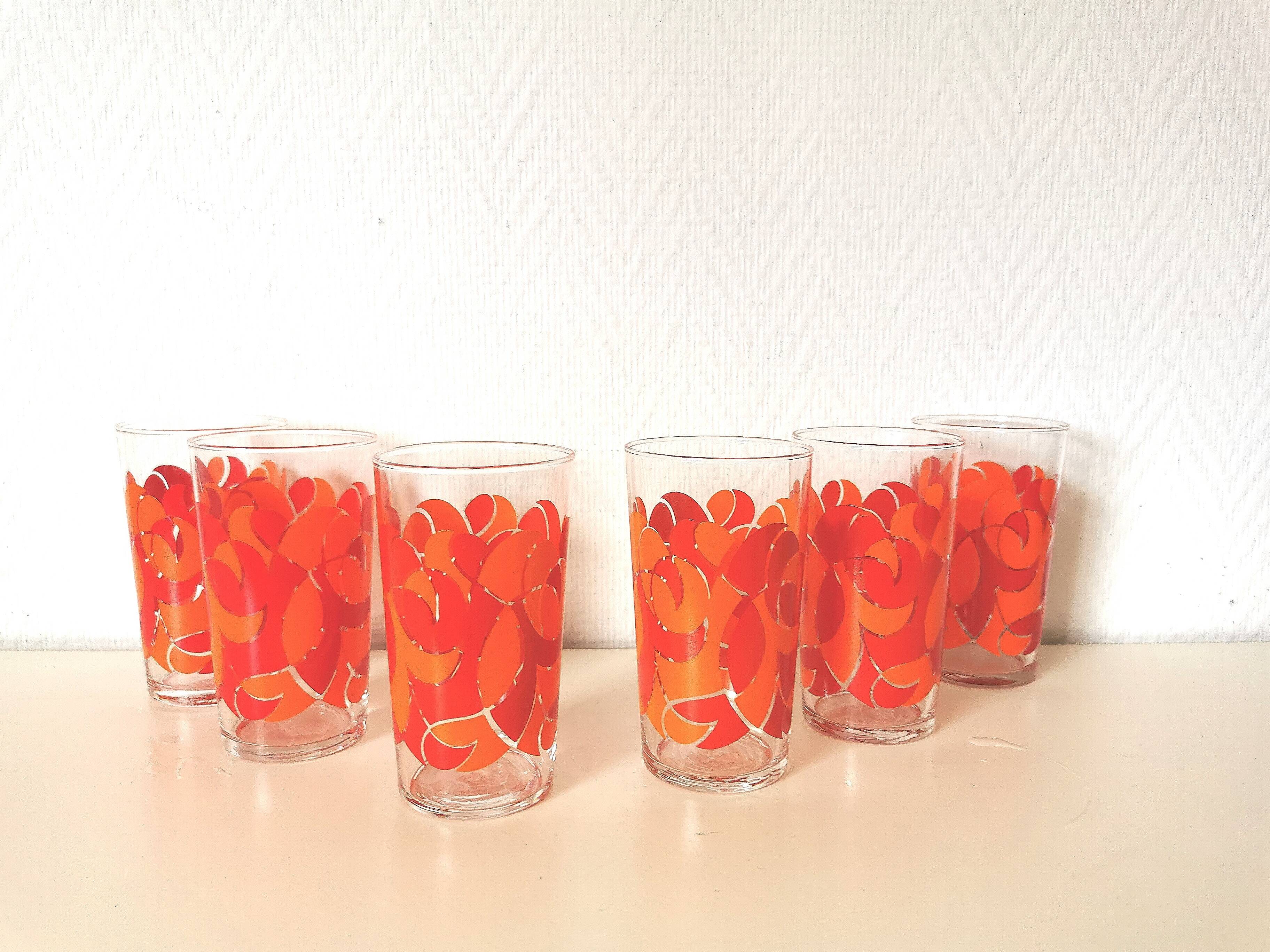 70s orange flower glasses