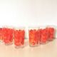 verres à fleur oranges années 70