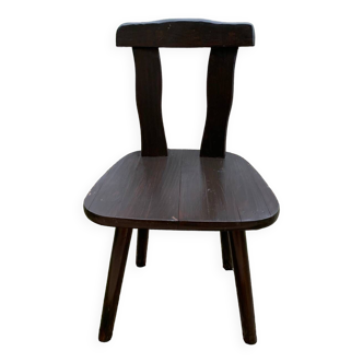 Brutalist solid wood chair