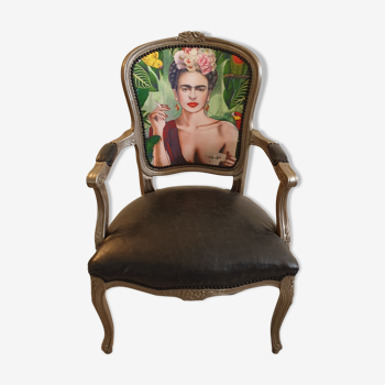 renovated Louis XV style armchair, Frida Kahlo folder