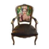 renovated Louis XV style armchair, Frida Kahlo folder
